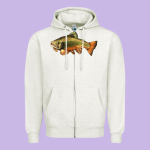 Leaping Brook Trout Zipper Hoodie Designed By Lillyallendesigns