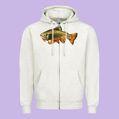 Leaping Brook Trout Zipper Hoodie Designed By Lillyallendesigns