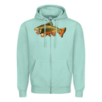 Seafoam leaping brook trout Zipper Hoodie - LillyAllenDesigns