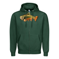Sports Green leaping brook trout Zipper Hoodie - LillyAllenDesigns