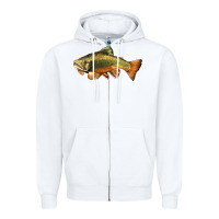 White leaping brook trout Zipper Hoodie - LillyAllenDesigns