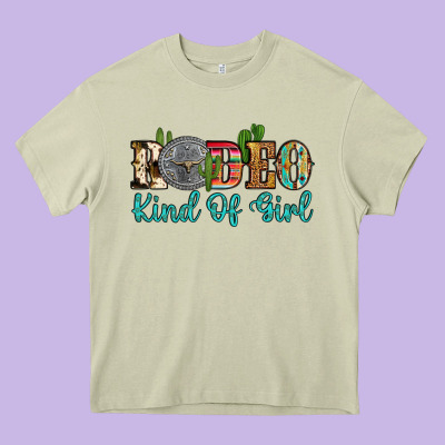 Rodeo Kind Of Girl Heavy Core Tee Designed By Artiststas