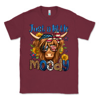 Burgundy just a little moody 4th of july long haired cow Classic Tee - Jasminsmagicworld