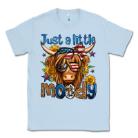 Dusty Blue just a little moody 4th of july long haired cow Classic Tee - Jasminsmagicworld