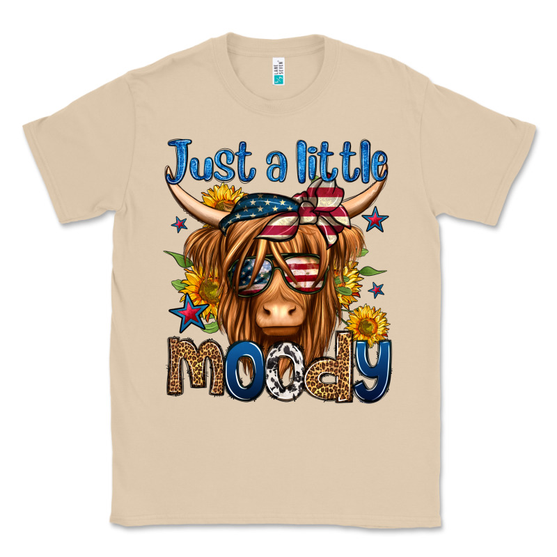 Just A Little Moody 4th Of July Long Haired Cow Classic Tee by Jasminsmagicworld | Teevron