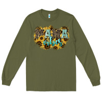 Army Green Mama vibes leopard mother's day Long Sleeve Tee - HowdyJamesFarm