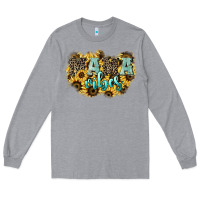 Heather Grey Mama vibes leopard mother's day Long Sleeve Tee - HowdyJamesFarm