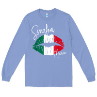 Colony Blue GGT Travel Souvenir Style SINALOA MX Flag Lips Long Sleeve Tee - trangStudio