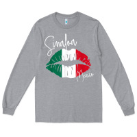 Heather Grey GGT Travel Souvenir Style SINALOA MX Flag Lips Long Sleeve Tee - trangStudio