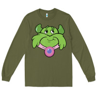 Army Green Candy Land Halloween Plumpy Big Face Long Sleeve Tee - trangStudio