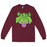 Burgundy Candy Land Halloween Plumpy Big Face Long Sleeve Tee - trangStudio