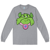 Heather Grey Candy Land Halloween Plumpy Big Face Long Sleeve Tee - trangStudio