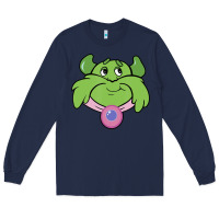 Navy Candy Land Halloween Plumpy Big Face Long Sleeve Tee - trangStudio