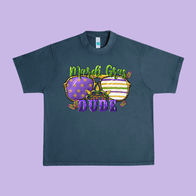 Mardi Gras Dude Urban Heavy Tee Designed By Cowgirlartshop