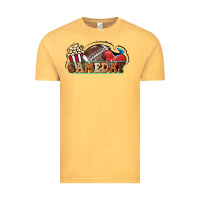 Vintage Mustard Game day football popcorn Vintage Tee - HowdyJamesFarm