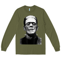 Army Green Classic Halloween Monster Horror Movie Frankenstein Monster Long Sleeve Tee - trangStudio