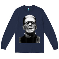 Navy Classic Halloween Monster Horror Movie Frankenstein Monster Long Sleeve Tee - trangStudio