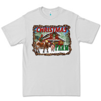 Dove Grey Christmas On The Farm Premium Tee - RanaPortraitStore