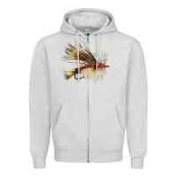 Dove Grey Fish Fly Zipper Hoodie - LillyAllenDesigns