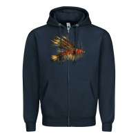 Navy Fish Fly Zipper Hoodie - LillyAllenDesigns