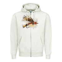 Oatmeal Heather Fish Fly Zipper Hoodie - LillyAllenDesigns