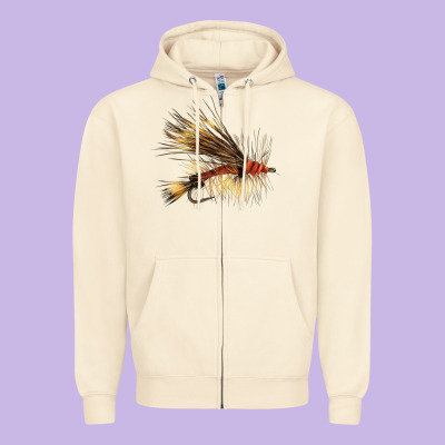 Fish Fly Zipper Hoodie Designed By Lillyallendesigns