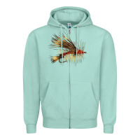 Seafoam Fish Fly Zipper Hoodie - LillyAllenDesigns