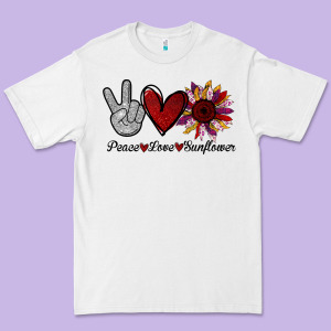 Peace Love Sunflower Premium Tee Designed By Bettercallsaul