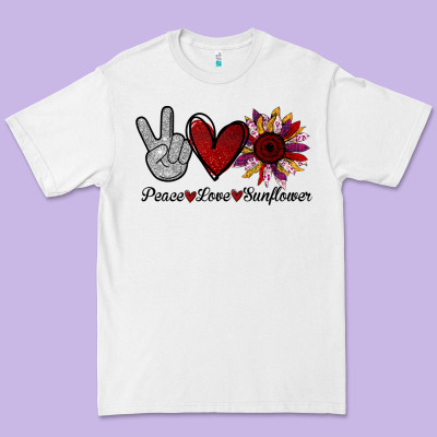 Peace Love Sunflower Premium Tee Designed By Bettercallsaul