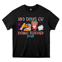 Black 100 days of doing teacher stuff Heavy Core Tee - Artiststas