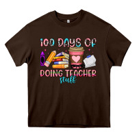 Chocolate Brown 100 days of doing teacher stuff Heavy Core Tee - Artiststas