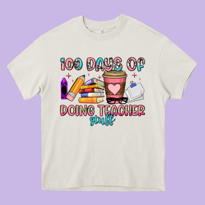 100 Days Of Doing Teacher Stuff Heavy Core Tee Designed By Artiststas