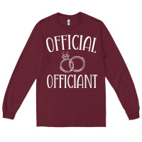 Burgundy Men Wedding Ordained Minister Gift Long Sleeve Tee - trangStudio
