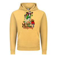 Vintage Mustard mooey christmas holstein cow Vintage Hoodie - CowGirlArtShop