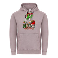 Vintage Zinc mooey christmas holstein cow Vintage Hoodie - CowGirlArtShop