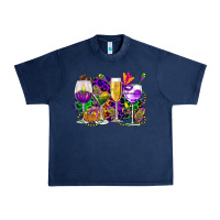 Navy mardi gras wine glasses cowgirl Urban Heavy Tee - CowGirlArtShop