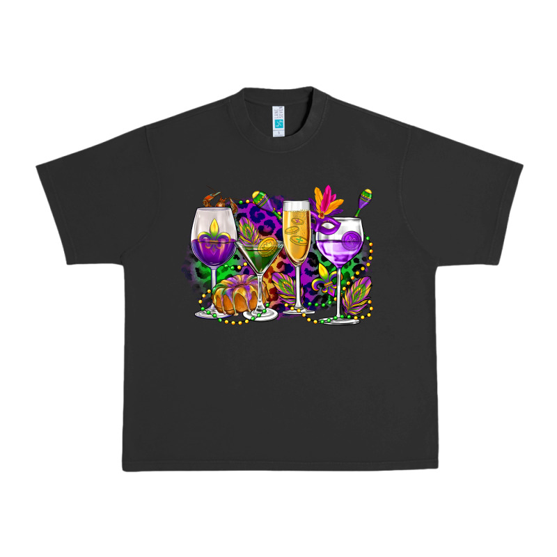 Mardi Gras Wine Glasses Cowgirl Urban Heavy Tee by CowGirlArtShop | Teevron