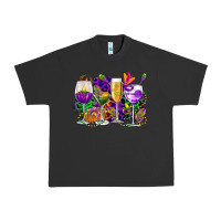 Pigment Black mardi gras wine glasses cowgirl Urban Heavy Tee - CowGirlArtShop