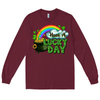 Burgundy Have a lucky day Long Sleeve Tee - CowGirlArtShop
