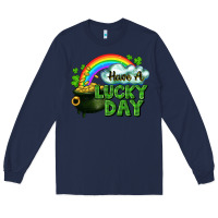 Navy Have a lucky day Long Sleeve Tee - CowGirlArtShop