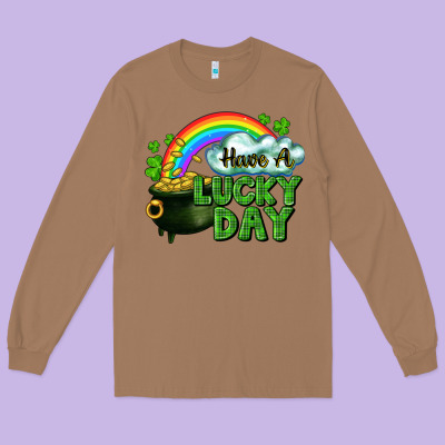 Have A Lucky Day Long Sleeve Tee Designed By Cowgirlartshop