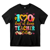 Black 100 days of doing teacher stuff Heavy Core Tee - Artiststas