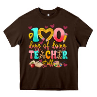 Chocolate Brown 100 days of doing teacher stuff Heavy Core Tee - Artiststas
