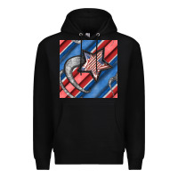 Black stripes & stars seamless pattern Premium Hoodie - BundleAndBundleShop