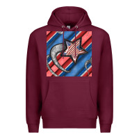 Burgundy stripes & stars seamless pattern Premium Hoodie - BundleAndBundleShop