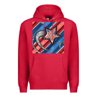 Cardinal stripes & stars seamless pattern Premium Hoodie - BundleAndBundleShop