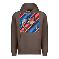 Coffee stripes & stars seamless pattern Premium Hoodie - BundleAndBundleShop