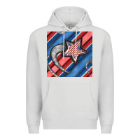 Dove Grey stripes & stars seamless pattern Premium Hoodie - BundleAndBundleShop