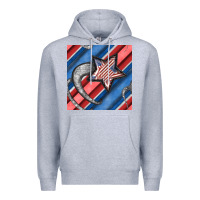 Heather Grey stripes & stars seamless pattern Premium Hoodie - BundleAndBundleShop