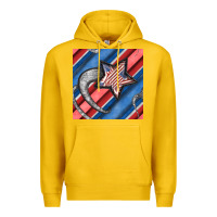 Lemon stripes & stars seamless pattern Premium Hoodie - BundleAndBundleShop